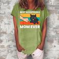 Schipperke Dog Owner Mom Best Schipperke Mom Ever Women's Loosen Crew Neck Short Sleeve T-Shirt Green