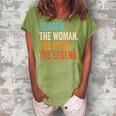 Sharon The Woman The Myth The Legend First Name Sharon Women's Loosen Crew Neck Short Sleeve T-Shirt Green