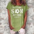 Soccer Mom Thats My Son Out There Soccer Distressed Womens Women's Loosen Crew Neck Short Sleeve T-Shirt Green