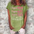 Super Mom Super Wife Super Tired But Super Blessed Gift For Womens Women's Loosen Crew Neck Short Sleeve T-Shirt Green