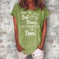 The Best Moms Get Promoted To Noni For Special Grandma Women's Loosen Crew Neck Short Sleeve T-Shirt Green