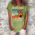 Vintage Best Cat Step Mom Ever Bump Fist Mothers Day Women's Loosen Crew Neck Short Sleeve T-Shirt Green