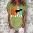 Vintage Mamasaurus Family Mama Saurus Dinosaurs Grandma Grab Women's Loosen Crew Neck Short Sleeve T-Shirt Green