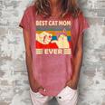 Best Cat Mom Ever Fist Bump Girls Vintage Funny Cat Mama Women's Loosen Crew Neck Short Sleeve T-Shirt Watermelon