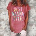 Best Nanny Ever Gifts Grandma Mothers Day Tie Dye Women's Loosen Crew Neck Short Sleeve T-Shirt Watermelon