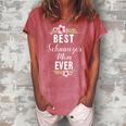Best Schnauzer Mom Ever Floral Design Gift Women's Loosen Crew Neck Short Sleeve T-Shirt Watermelon