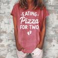 Eating Pizza For Two Funny Pregnancy Announcement New Mom Gift For Womens Women's Loosen Crew Neck Short Sleeve T-Shirt Watermelon
