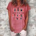Grandma Of The Birthday Lady Girl Ladybug Theme Bday Women's Loosen Crew Neck Short Sleeve T-Shirt Watermelon
