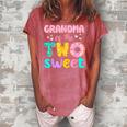 Grandma Of The Two Sweet Donut Birthday Family Theme Girl Women's Loosen Crew Neck Short Sleeve T-Shirt Watermelon