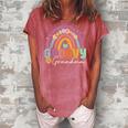 Groovy Grandma Rainbow Colorful Flowers Design Grandmother Women's Loosen Crew Neck Short Sleeve T-Shirt Watermelon