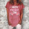 Happy Mothers Day Flowers Cute Mom Mommy Mama Aunt Grandma Women's Loosen Crew Neck Short Sleeve T-Shirt Watermelon