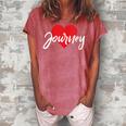 I Love Journey First Name I Heart Named Gift For Womens Women's Loosen Crew Neck Short Sleeve T-Shirt Watermelon