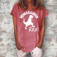 Momasaurus Rex Cute Dinosaur Funny Mothers Mom Gift Women's Loosen Crew Neck Short Sleeve T-Shirt Watermelon