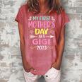 My First Mothers Day As A Gigi 2023 Happy Mothers Day Gift For Womens Women's Loosen Crew Neck Short Sleeve T-Shirt Watermelon