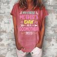 My First Mothers Day As A Godmother 2023 Happy Mothers Day Gift For Womens Women's Loosen Crew Neck Short Sleeve T-Shirt Watermelon