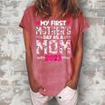 My First Mothers Day As A Mom 2023 New Mom Baby Announcement Gift For Womens Women's Loosen Crew Neck Short Sleeve T-Shirt Watermelon