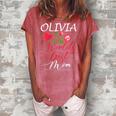 Personalized Named Gifts For Mothers With Olivia Name Gift For Womens Women's Loosen Crew Neck Short Sleeve T-Shirt Watermelon