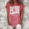 Sisters On The Loose Sisters Trip 2023 Summer Vacation Gift For Womens Women's Loosen Crew Neck Short Sleeve T-Shirt Watermelon