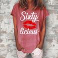 Sixty Licious Sexy Lips Funny 60Th Birthday Party Outfit Gift For Womens Women's Loosen Crew Neck Short Sleeve T-Shirt Watermelon