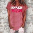 Snake Mom Mother Flowers Rattlesnake Python Cobra Gift Gift For Womens Women's Loosen Crew Neck Short Sleeve T-Shirt Watermelon