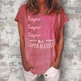 Super Mom Super Wife Super Tired But Super Blessed Gift For Womens Women's Loosen Crew Neck Short Sleeve T-Shirt Watermelon