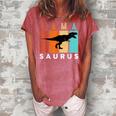 Vintage Mamasaurus Family Mama Saurus Dinosaurs Grandma Grab Women's Loosen Crew Neck Short Sleeve T-Shirt Watermelon