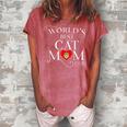 Worlds Best Maine Coon Cat Mom Ever Funny Cat Women's Loosen Crew Neck Short Sleeve T-Shirt Watermelon