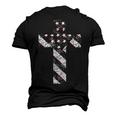 American Usa Flag Freedom Cross Military Style Army Mens Men's 3D T-Shirt Back Print Black