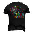 Autism Awareness Dandelion Puzzle Piece Dad Mom Autistic Men's 3D T-Shirt Back Print Black