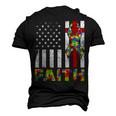 Autism Awareness Faith Cross Autistic Usa Flag For Dad Mens Men's 3D T-Shirt Back Print Black