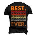 Best Dad Ever Binary Code Coder Developer Software Father Men's 3D T-shirt Back Print Black