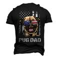 Best Pug Dad Ever American Flag Dog Lover Men's 3D T-shirt Back Print Black