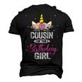 Cousin Of The Birthday Girl Father Unicorn Birthday Men's 3D T-Shirt Back Print Black