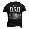 Dad And Plumber Nothing Scares Me Father Plumber Men's 3D T-Shirt Back Print Black