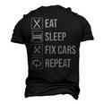 Eat Sleep Fix Cars Auto Mechanic Mechanic Men's 3D T-Shirt Back Print Black