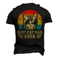 Fathers Day Vintage Best Cat Dad Ever Retro For Cat Men's 3D T-Shirt Back Print Black