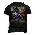 My Favorite Soldier Calls Me Step Dad Army Graduation Men's 3D T-Shirt Back Print Black