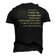 Husband Daddy Protector Hero Veteran Usa Flag Camouflage Dad Men's 3D T-Shirt Back Print Black
