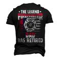 The Legend Firefighter Dad Has Retired Retired Dad Men's 3D T-shirt Back Print Black