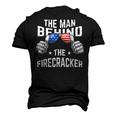 The Man Behind The Firecracker 4Th Of July Pregnancy New Dad Men's 3D T-Shirt Back Print Black