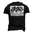 Peace Love Accept Autism Puzzle Pieces Autism Mom Dad Kids Men's 3D T-Shirt Back Print Black