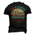 Pops Like A Grandpa Only Cooler Vintage Dad Fathers Day Men's 3D T-Shirt Back Print Black