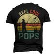 Reel Cool Pops Fishing Dad Fathers Day Fisherman Men's 3D T-Shirt Back Print Black