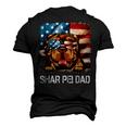 Shar Pei Dad American Flag 4Th Of July Dog Fathers Day Men's 3D T-Shirt Back Print Black