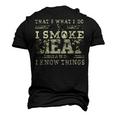 I Smoke Meat And I Know Things Bbq Chef Grill Dad Men's 3D T-Shirt Back Print Black