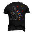 Step Dad Saurus Autism Awareness Day Autistic Dinosaur Men's 3D T-Shirt Back Print Black
