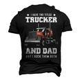 Trucker And Dad Quote Semi Truck Driver Mechanic Men's 3D T-Shirt Back Print Black