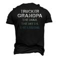 Trucker Grandpa The Man The Myth The Legend Grandparents Day Men's 3D T-shirt Back Print Black
