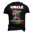 Uncle Of Birthday Unicorn Dabbing Unicorn Matching Men's 3D T-Shirt Back Print Black