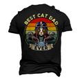 Vintage Best Cat Dad Ever Cat Riding Motorcycle Fathers Day Men's 3D T-shirt Back Print Black